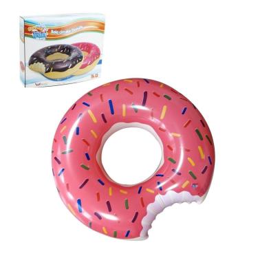 Imagem de Boia Inflável Circular Gigante Rosquinha Donut 120cm - Rosa