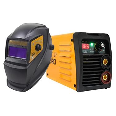 Imagem de Maquina solda inversora gp 165 bivolt pro euro + mascara pcr-912 + luva de couro