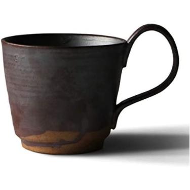 Imagem de Xícara De Café Feita À Mão Em Grés Com Alça Grande Personalizada Para Café E Chá Caneca Colorida Com Esmalte Artístico Café Da Manhã Xícara De Leite, Xícaras De Café De 10,8 Onças,B,Hilarious123