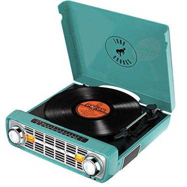 Imagem de Toca-discos vinil Bronco LP ION com rádio, USB, entrada auxiliar e conversão digital 110v - Verde