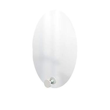 Imagem de Espelho Decorativo Oval Com Gancho Alumínio Branco 60 X 40 Cm
