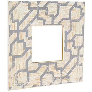 Imagem de Espelho Com Moldura Mod 02 Cinza Decorglass Multicolor