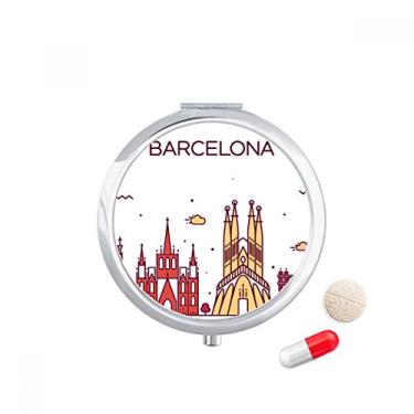 Imagem de Barcelona Espanha Caixa de armazenamento de medicamentos com padrão de ponto de referência plana