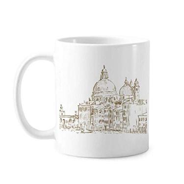 Imagem de Rússia House Caneca de paisagem com desenho de marco de cerâmica copo de porcelana de café