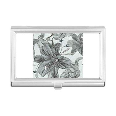 Imagem de Carteira de bolso para cartões de visita com flor de plantas de desenho Lírio