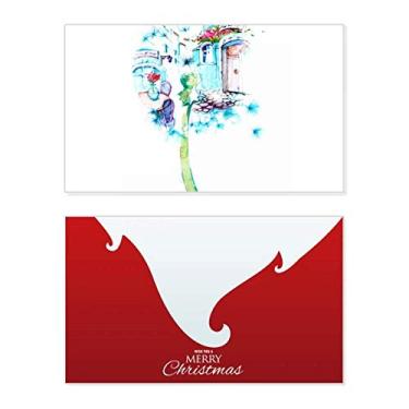 Imagem de Vaso de mesa de dente-de-leão com pintura em aquarela, feriado, feriado, cartão de felicitações, mensagem de Natal