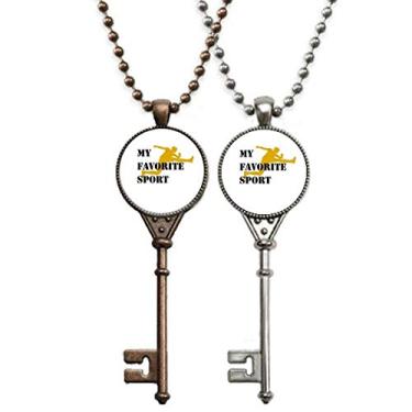 Imagem de OFFbb-USA Colar Like Sports Fitness Balanced Hurdle Chaveiro Pingente Joias Decoração de Casal