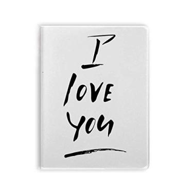 Imagem de Diário de capa macia com citação "I Love You" escrito à mão