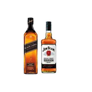 Imagem de Kit Whiskey Johnnie Walker Black Label + Jim Beam Bourbon 1L - Johnnie
