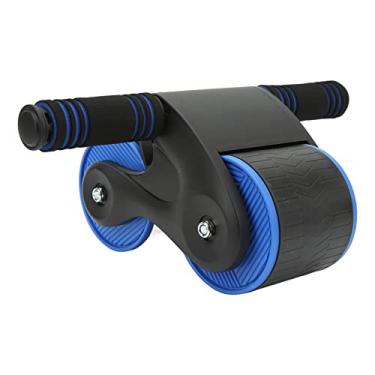 Imagem de Roda abdominal de rebote automática, equipamento de exercício de roda de rolo abdominal duplo redondo, exercitador abdominal doméstico, rolo abdominal para treino abdominal (Preto Azul)