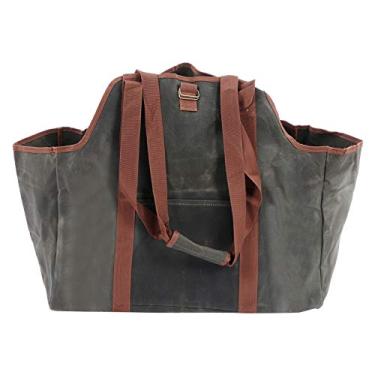 Imagem de Sacola De Transporte De Toras De Lona Encerada à Prova D'água - Suporte De Lenha Durável E Bolsa De Transporte De Madeira Para Uso Externo - Transportadora De Lenha, Bolsa De Toras E Bolsa