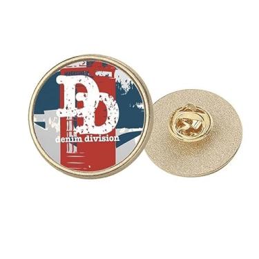 Imagem de Broche de pino dourado de metal redondo grafite vermelho azul ph booth padrão, Medium, não aplicar