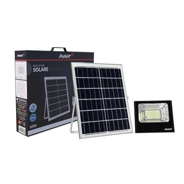 Imagem de Refletor Holofote Solare, 100W, Luz branca 6500K, Energia Solar, Bivolt, Avant, PRETO