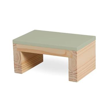 Imagem de Escada Infantil Madeira Quarto E Banheiro Banquinho Verde Cha