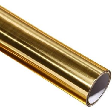 Imagem de Adesivo Dourado Escovado Decorativo Para Porta De Elevador Reformado Autoadesivo Folha De Ouro Para Armário Filme De PVC,Ouro,60cm X 3m,Pleasant63