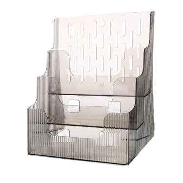 Imagem de Homoyoyo Pastas Suporte De Sinal Suporte De Exibição De Folheto Rack De Literatura Suporte De Folheto Montagem Na Parede Suporte De Documento Transparente Porta-Revistas Suporte De Papel