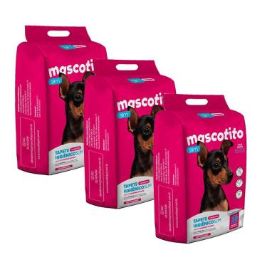 Imagem de Combo 3 Tapetes Higiênicos Slim 60x55cm Mascotito C/90 Unidades