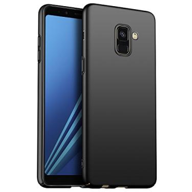 Imagem de GOGODOG Capa para Samsung Galaxy A8 (2018) / Galaxy A8 Plus (2018) Capa completa ultrafina fosca antiderrapante resistente a arranhões para Samsung A8 / A8+ (A8 Plus, preta)