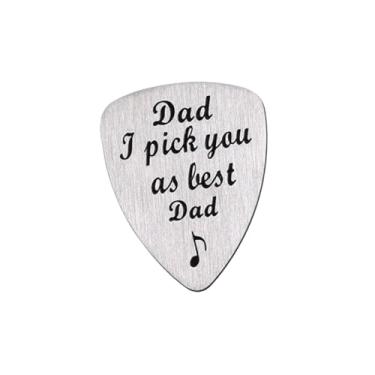 Imagem de HEMOTON Palhetas De Guitarra Amuletos Pai Eu Escolho Você Como O Melhor Pai Palhetas De Guitarra Pingente Palhetas De Ukulele Amuletos Inspiradores Palhetas De Aço Palhetas De
