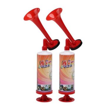 Imagem de FARBIN Buzina de ar extremamente alta portátil com bomba de ar para festa de aniversário infantil, eventos esportivos de jogos de futebol, celebrações de festivais, trompa de aviso de neblina Trump, 2