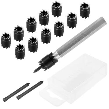 Imagem de Conjunto de 14 peças de cortador de solda por ponto, broca de aço de alta velocidade dupla face, removedor de solda por ponto, kit rotativo de corte de soldador resistente de 9,5 cm, com 11 cortadores