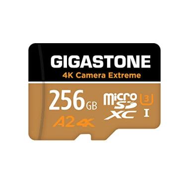 Imagem de Gigastone [Recuperação de dados grátis de 5 anos] Cartão de memória 256 GB 4K Camera Extreme, para GoPro Drone Switch, velocidade de 100 MB/s. Vídeo 4K, A2 U3 V30, cartão micro SDXC, com adaptador SD.