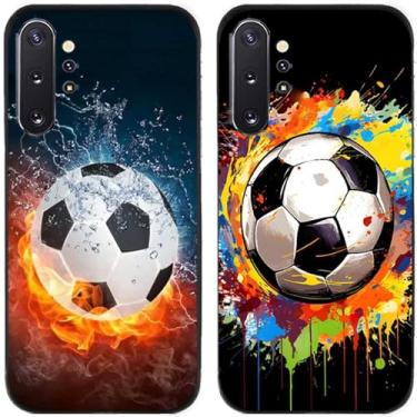 Imagem de 2 peças de capa de telefone traseira de silicone em gel TPU impresso futebol para Samsung Galaxy All Series (Galaxy Note 10 Plus/Note 10+)