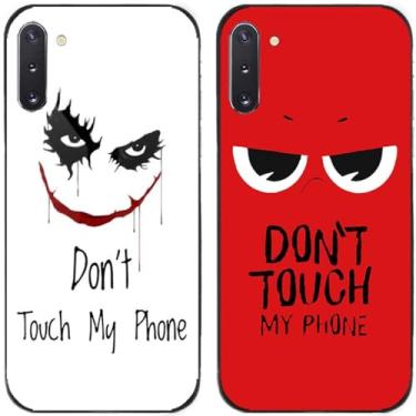 Imagem de 2 peças Smile Don't Touch My Phone impresso TPU gel silicone capa de telefone traseira para Samsung Galaxy All Series (Galaxy Note 10)