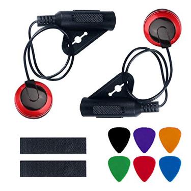 Imagem de Pacote com 2 - Microfone de contato piezo captador de microfone de violino captador para violoncelo banjo ukulele bandolim microfone captador com 6 palhetas de guitarra