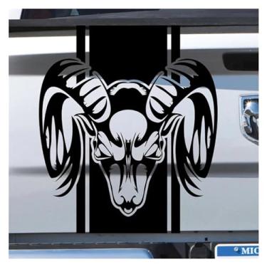 Imagem de Tailgate Side Stripe Solid Distressed Grunge Splatter Tattoo Tribal Grunge Car Pickup Vehicle Truck Vinyl Graphic Decal (Color : Black)