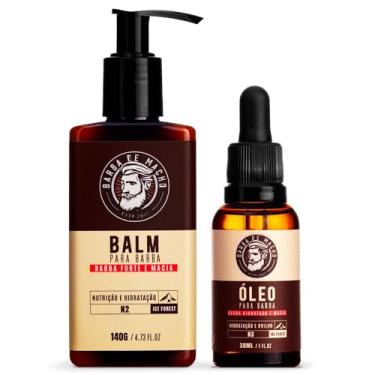 Imagem de Kit Balm Hidrata Alinha Modela Barba 100g e Óleo Brilho Combate Frizz e Perfuma 30ml Ice Forest - Barba de Macho