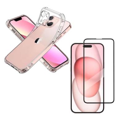Imagem de Capa Capinha Anti Impacto + Película de Vidro Temperado 3D Para iPhone 15 Plus Tela De 6,7 Polegadas - (Bluepink)