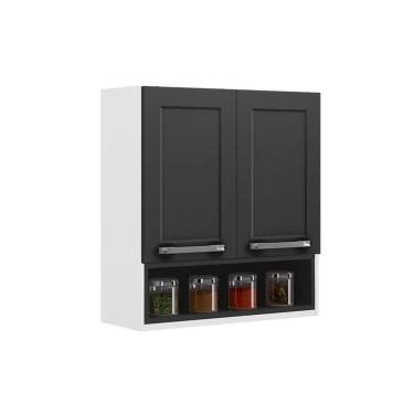 Imagem de Armário Aéreo Itatiaia 2 Portas e Nicho Grafite Florença