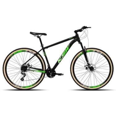 Imagem de Bicicleta Aro 29 KSW XLT 1x9v com 9 Marchas Pedivela Single Coroa Unica de 1v Catraca 9V 11/36 Dentes Freio Hiudraulico e Garfo de Suspensão,19,Preto Verde Verde Claro