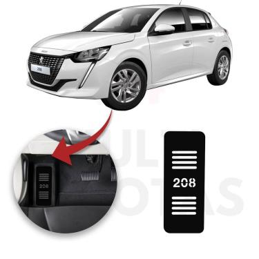 Imagem de Descanso de pé peugeot 208 2013 a 2022 aço escovado preto
