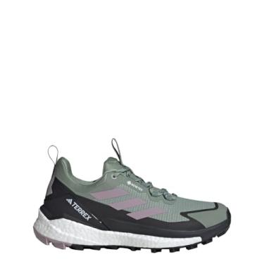 Imagem de Adidas Tênis feminino Terrex Free Hiker 2.0 cano baixo Gore-TEX Caminhada, Verde prata/figo pré-amado/carbono, 8.5