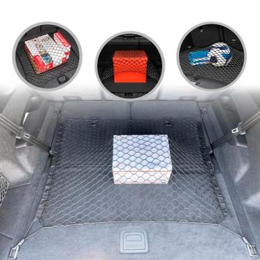 Imagem de Rede de carga de malha elástica automotiva estilo porta-malas para acessórios Audi Q7 2017-2025 - Organizadores e armazenamento de porta-malas premium - Rede de bagagem para SUV - Melhor organizador