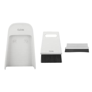 Imagem de Mini Conjunto de Escova de pá de Mesa, Vassouras de Mão Perfeitas para Uso Doméstico para Tarefas de Limpeza de pá de Lixo (Cinza e Branco)