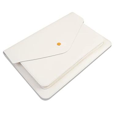 Imagem de Benfan Capa de couro para laptop compatível com MacBook Pro A2442 de 14 polegadas, MacBook Air 13 A1466 A1369, MacBook Pro 13 A1502 A1425, Surface Laptop 13,5 Cor Branca