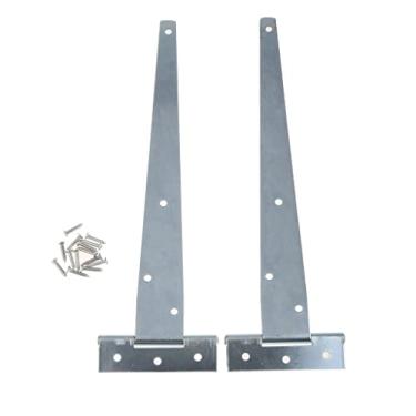 Imagem de Dobradiça em T resistente de 12,7 cm, 2 peças, dobradiças em T de ferro galvanizado para porta de metal de madeira, fácil instalação, forte resistência à corrosão - para portões de jardim, iate -