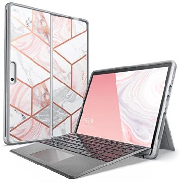Imagem de i-Blason Capa da série Cosmo para Microsoft Surface Pro 8 (versão 2021), capa protetora fina e elegante compatível com teclado tipo capa (mármore)