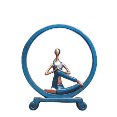 Imagem de Moda yoga senhora resina estátua azul resina menina escultura para casa yoga estúdio decorações presente yoga menina estatueta/892
