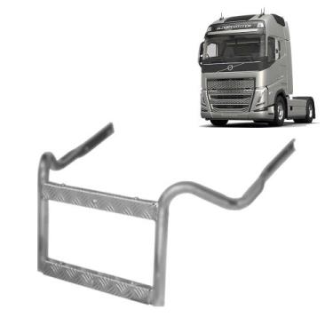 Imagem de Estribo Plataforma Caixa Bateria p Volvo FH FM NH Cinza - Fabbof