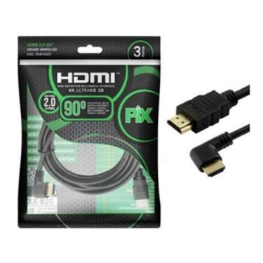 Imagem de Cabo Hdmi Macho x Macho 90 Graus 3 Metros - A.R Variedades MT