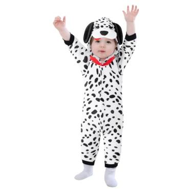 Imagem de MOMMY'S NEW MAN Infant Toddler Kid Halloween Cosplay Dalmatian Puppy Kids' Animal Outfit Hooded Romper Jumpsuit(2.5-3.5 Years)