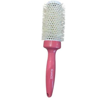 Imagem de Escovas Térmicas Profissional Vazada Rosa com Cerdas Brancas  - Podero
