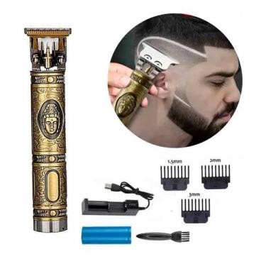 Imagem de Máquina De Acabamento Profissional Em Metal Cabelo Barba Nf - KEMEI