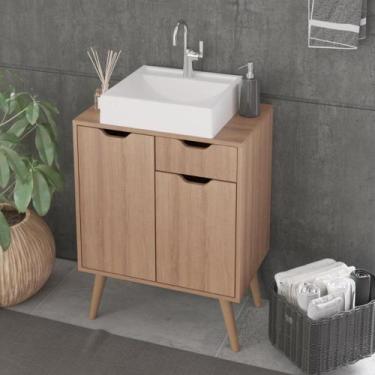 Imagem de Armário Para Banheiro 2 Portas 1 Gaveta 60cm BN3637 Tecno Mobili - Tec