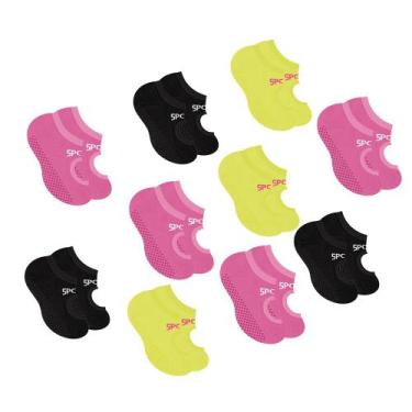 Imagem de Kit Com 10 Pares De Meias Sapatilha Antiderrapante Yoga Pilates Selene