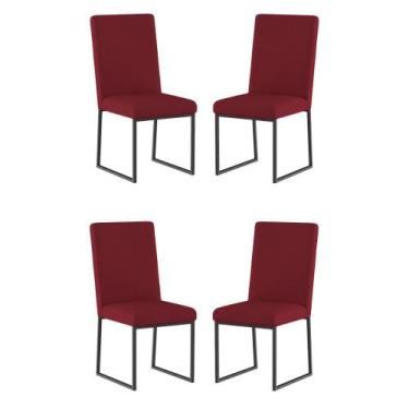 Imagem de Kit 4 Cadeiras Para Mesa De Jantar Base Industrial Preto Balaqui - Bal